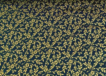 Glitzerranken christmas fabric blue gold